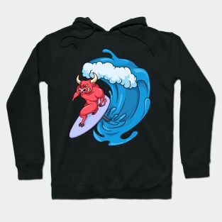 Bull surfer on hydrofoil surfboard Hoodie